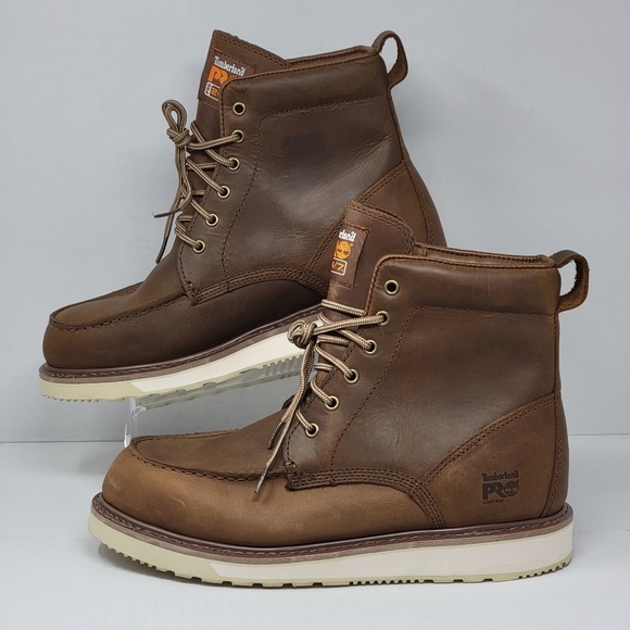Timberland PRO Wedge 6" Soft Moc-Toe Work Boots Size 12 Oil Slip Resistant New - Picture 3 of 11